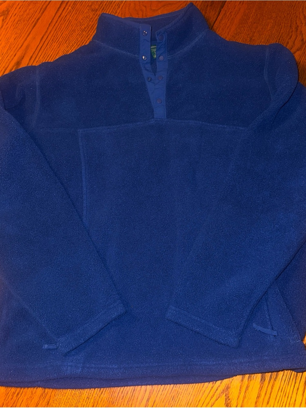 L.L. Bean Men's Deep Blue Qtr Snap Fleece Pullover
